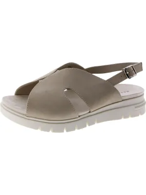 Madona Womens Leather Ankle Strap Slingback Sandals