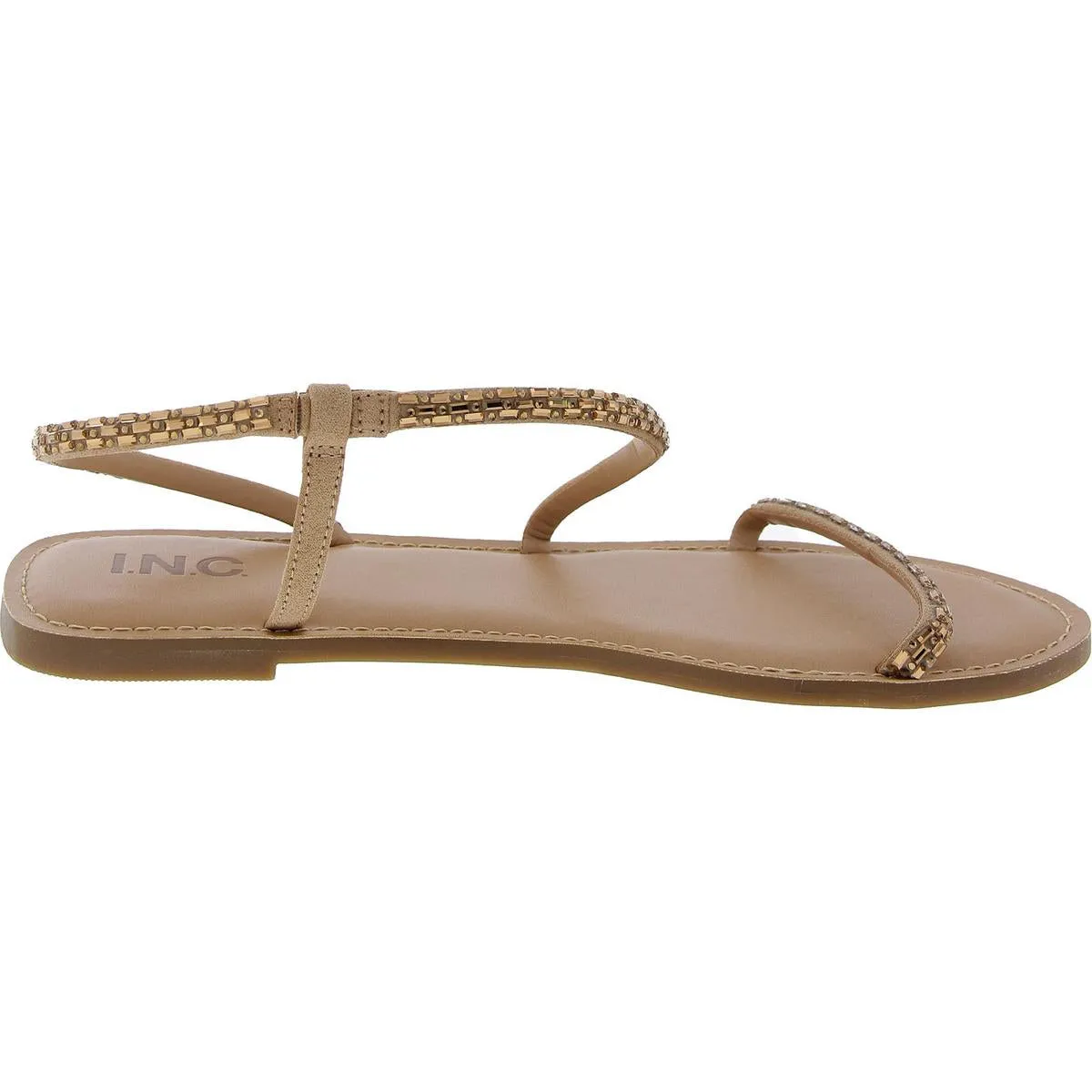Mahlah Womens Embellished Flat Slingback Sandals