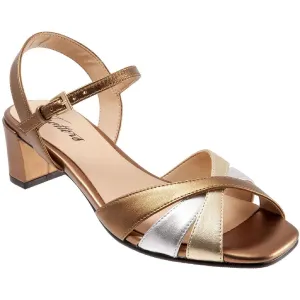 Majesty Womens Leather Metallic Ankle Strap