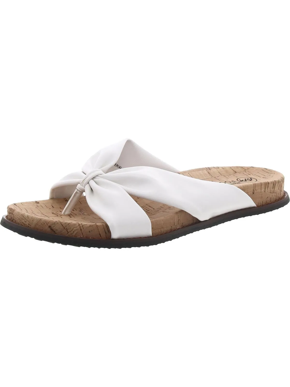 Malanga Womens Faux Leather Criss-Cross Slide Sandals