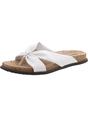 Malanga Womens Faux Leather Criss-Cross Slide Sandals