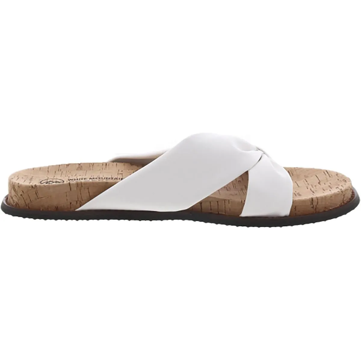 Malanga Womens Faux Leather Criss-Cross Slide Sandals
