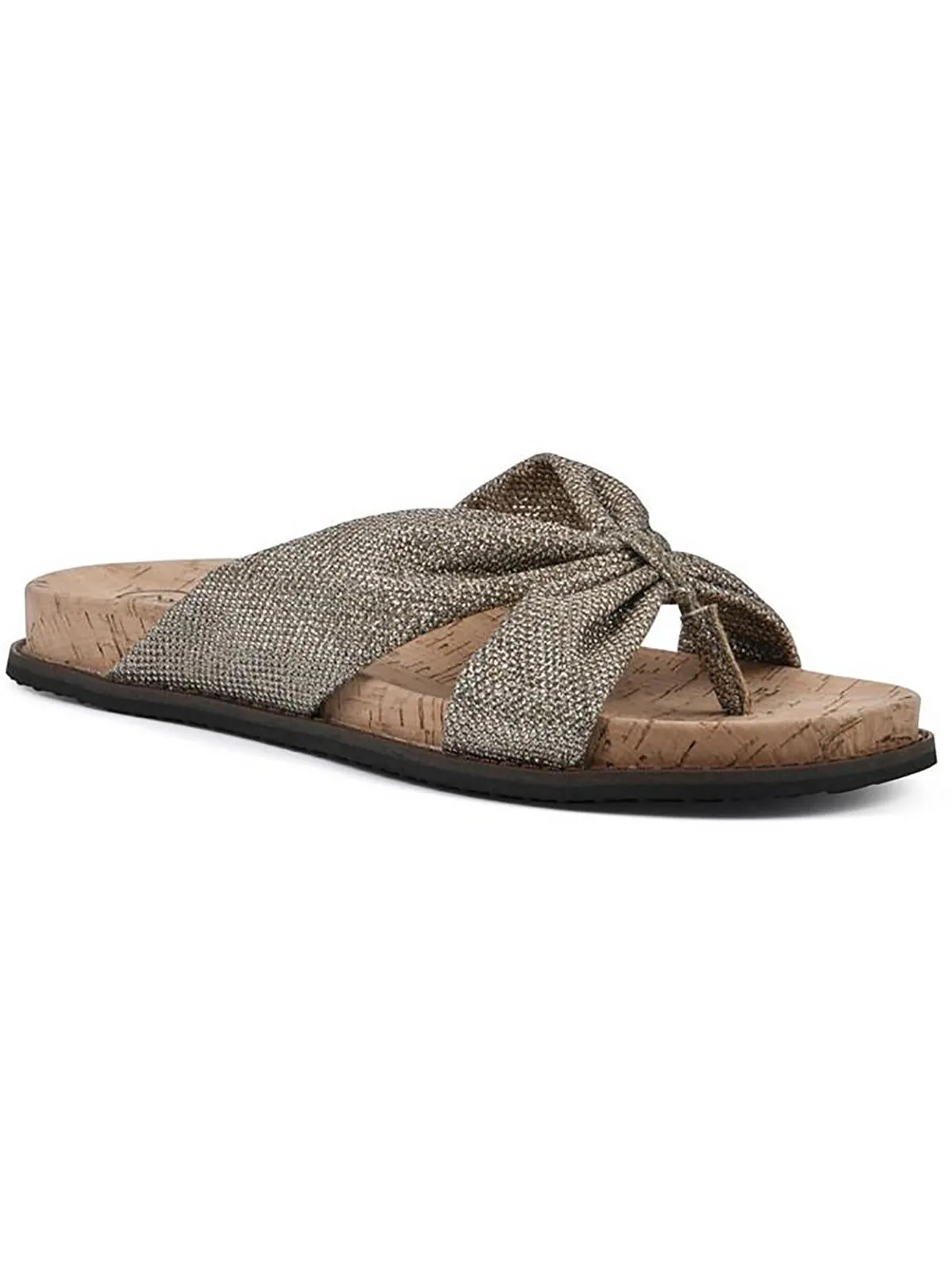 Malanga Womens Faux Leather Criss-Cross Slide Sandals