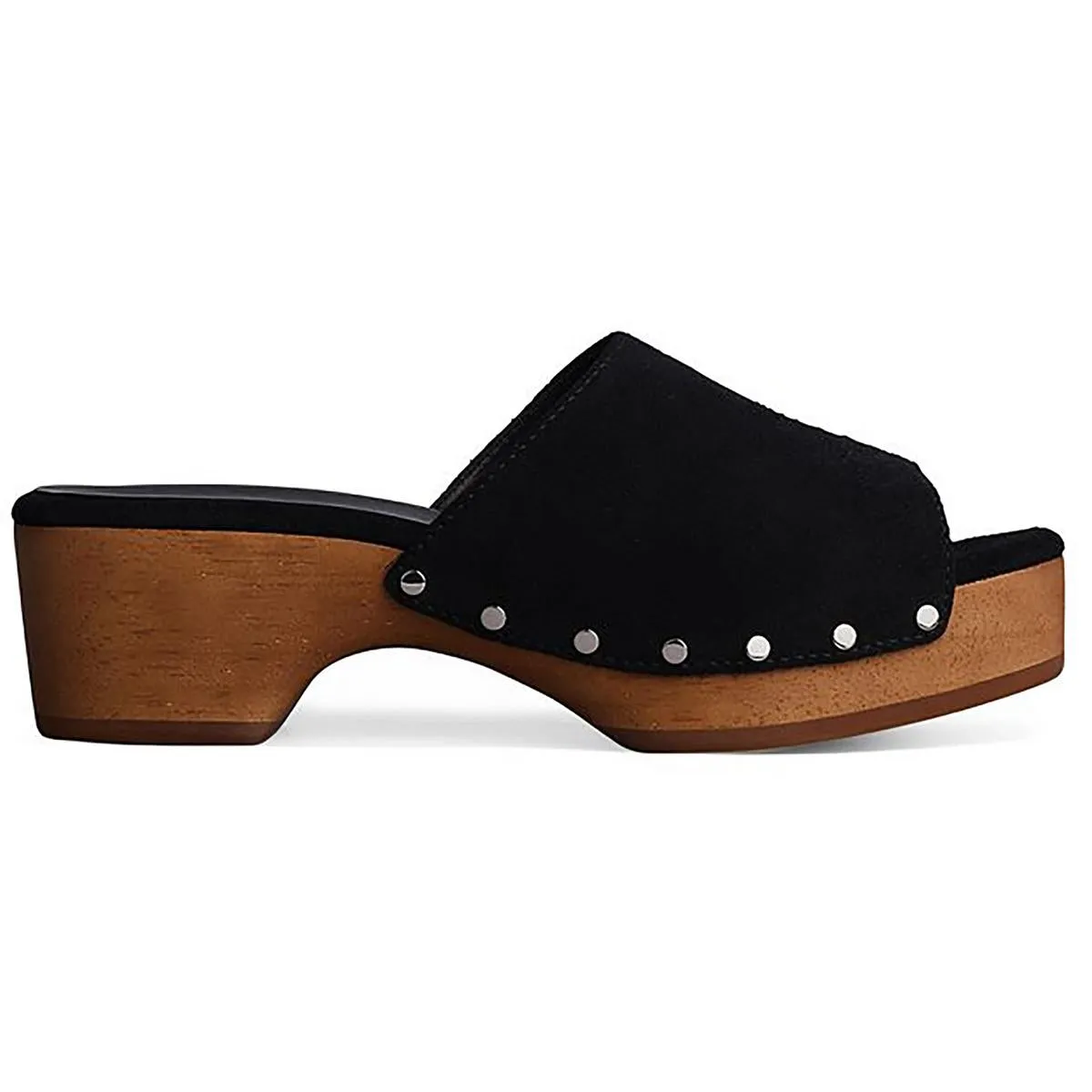 Mara Clog Slide Womens Suede Block Heel Slide Sandals