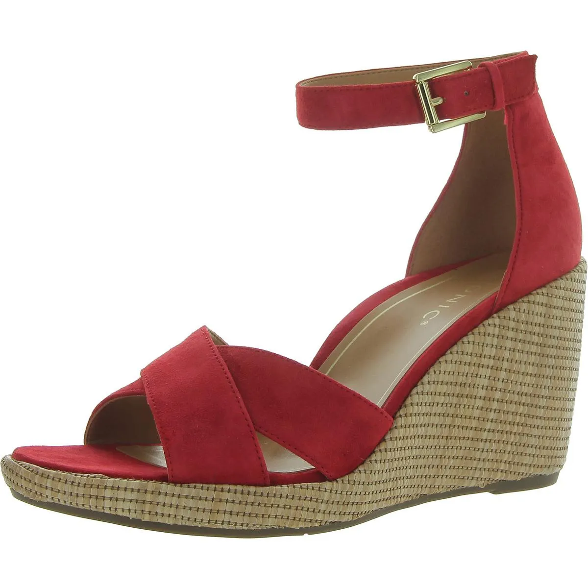 Marina Womens Leather Platform Wedge Sandals