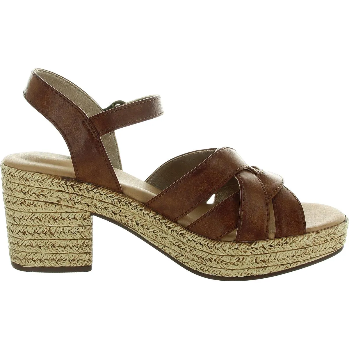 Melodie Womens Adjustable Faux Leather Slingback Sandals