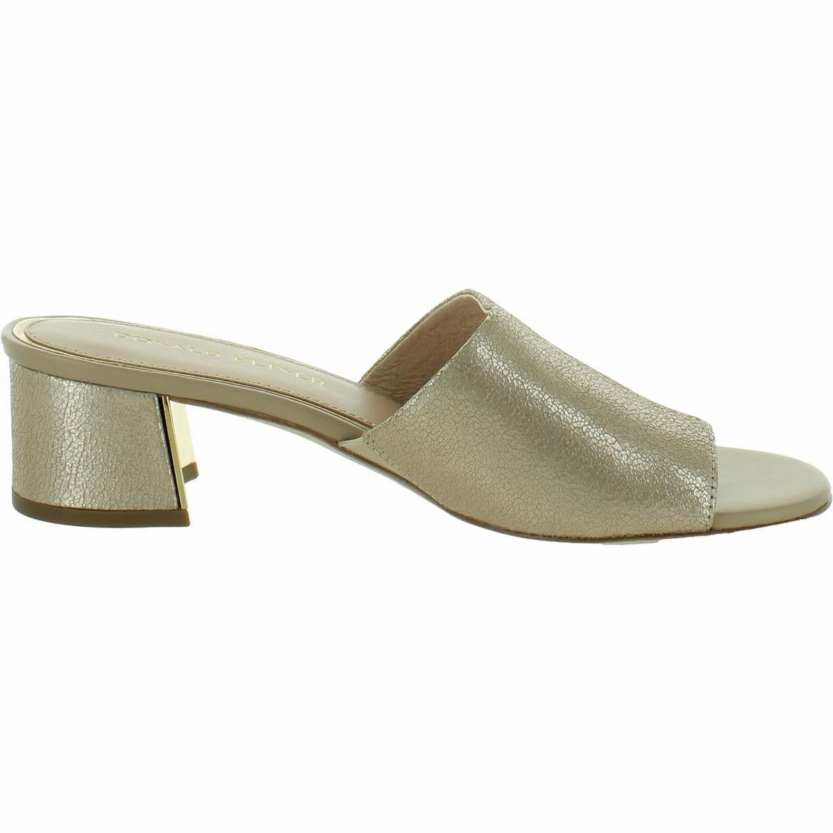 Melros Womens Leather Toe Loop Slide Sandals