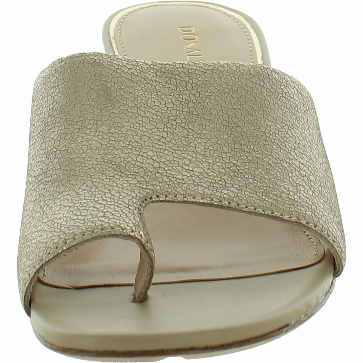 Melros Womens Leather Toe Loop Slide Sandals