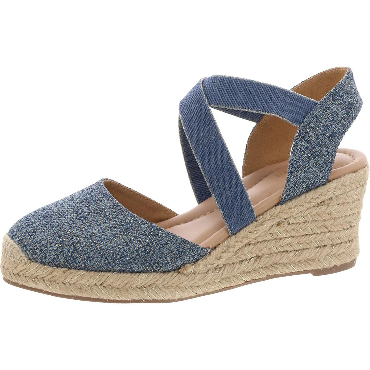 Meza 2 Womens Metallic Espadrilles Wedge Sandals