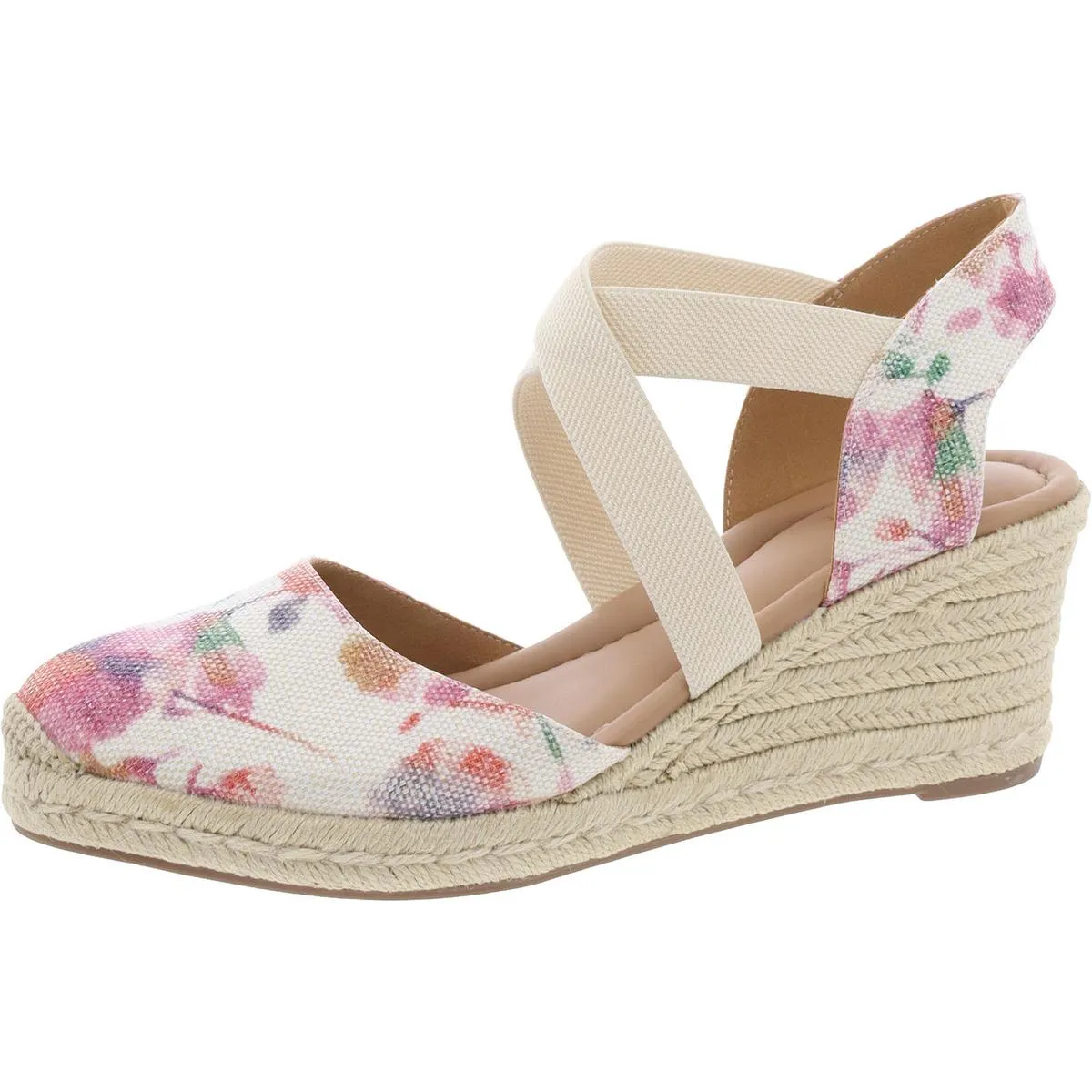 Meza 2 Womens Metallic Espadrilles Wedge Sandals