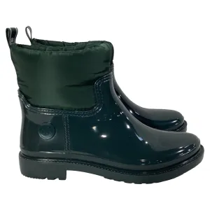 Michael Kors Blakely Logo Tape Rain Boots in Racing Green PVC and Nylon