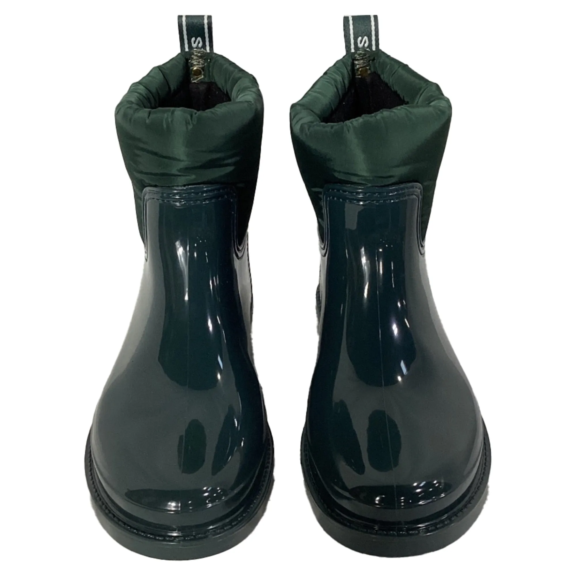Michael Kors Blakely Logo Tape Rain Boots in Racing Green PVC and Nylon