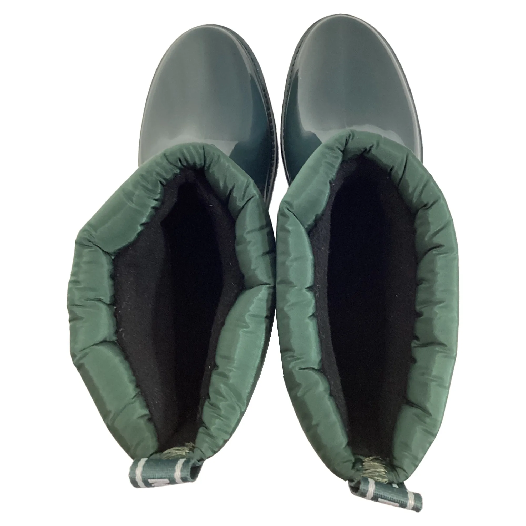 Michael Kors Blakely Logo Tape Rain Boots in Racing Green PVC and Nylon