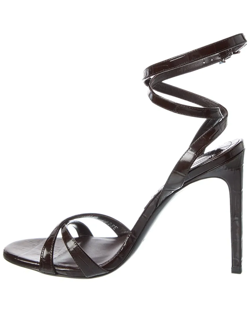 Michael Kors Chrissy Runway Croc-Embossed Leather Sandal
