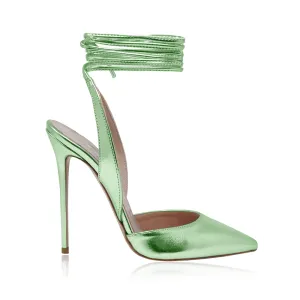MICHELLE GREEN METALIZED LEATHER