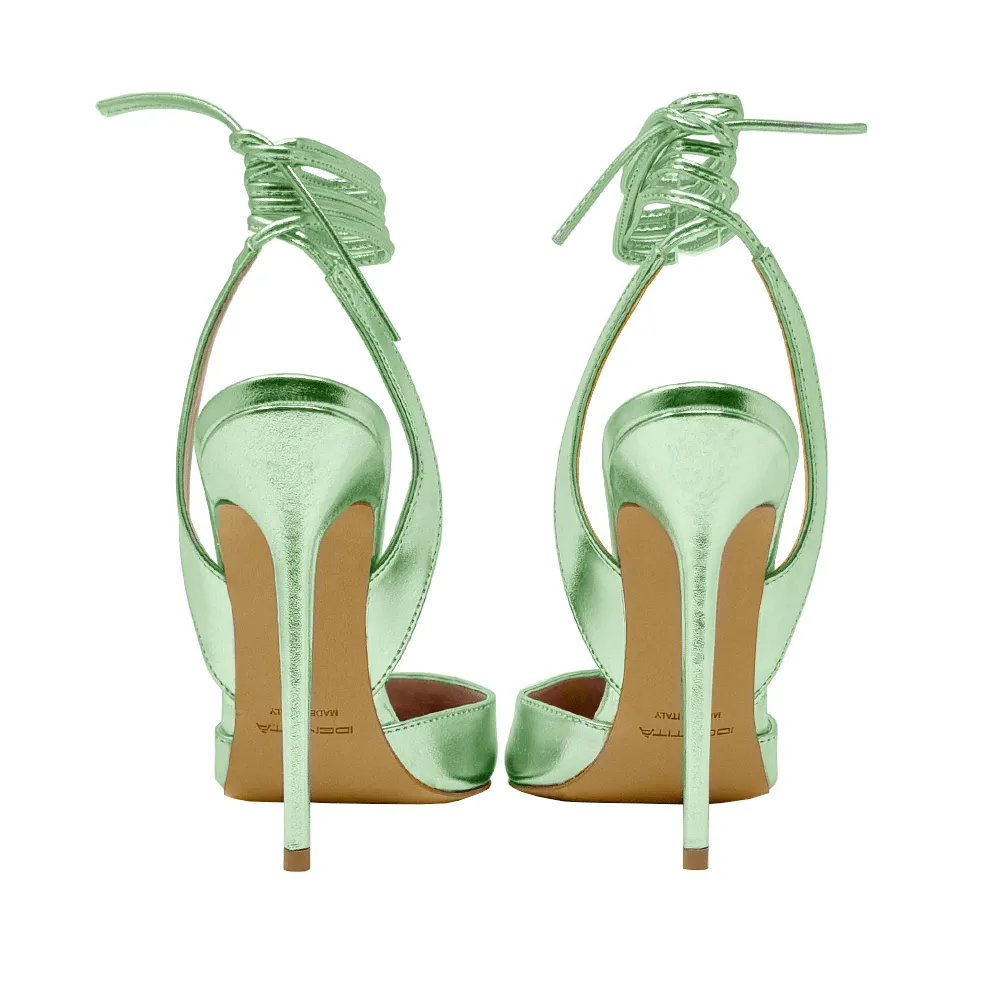 MICHELLE GREEN METALIZED LEATHER