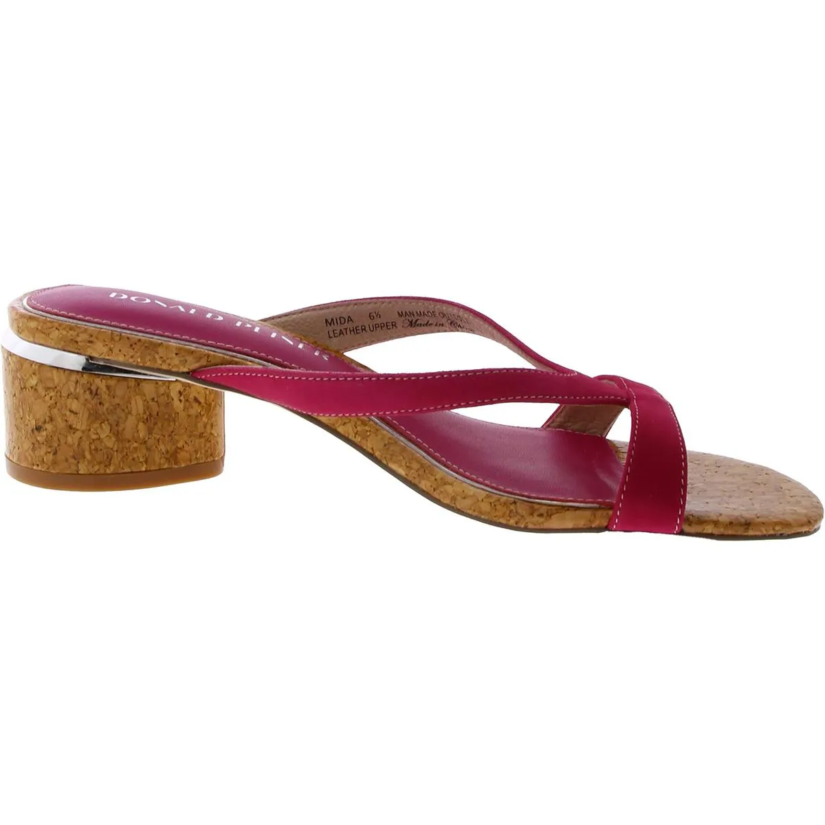 Mida Womens Leather Cork Thong Sandals