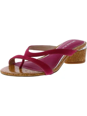 Mida Womens Leather Cork Thong Sandals