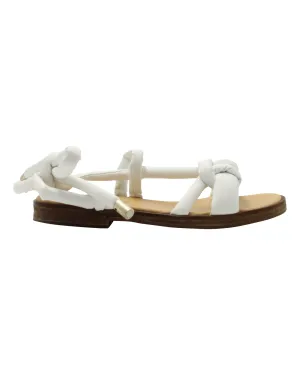 MM6 Ankle Strap Sandals in White Leather