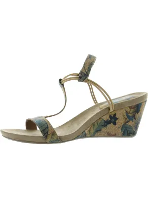 Mulan Womens Stretch Metallic Wedges
