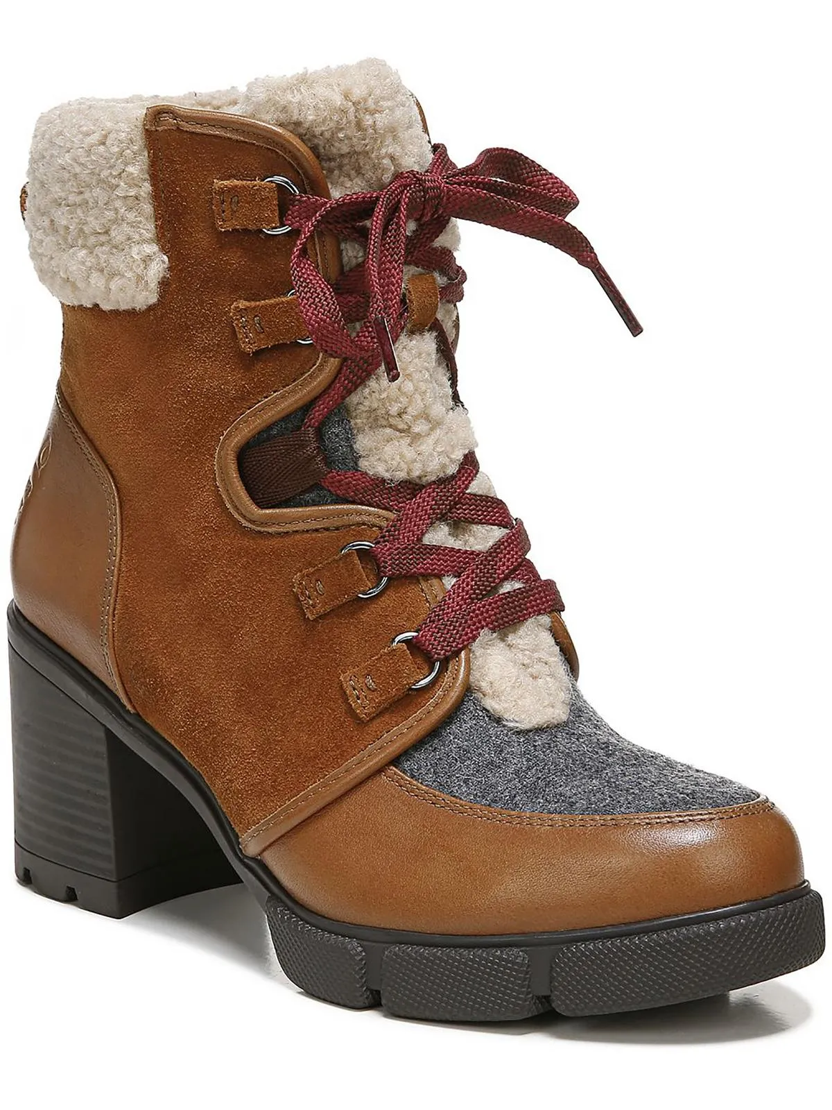 Myla Womens Leather Combat & Lace-up Boots