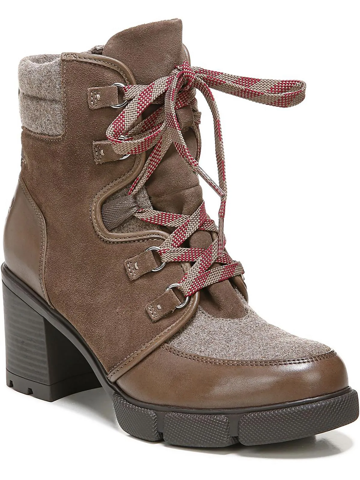 Myla Womens Leather Combat & Lace-up Boots