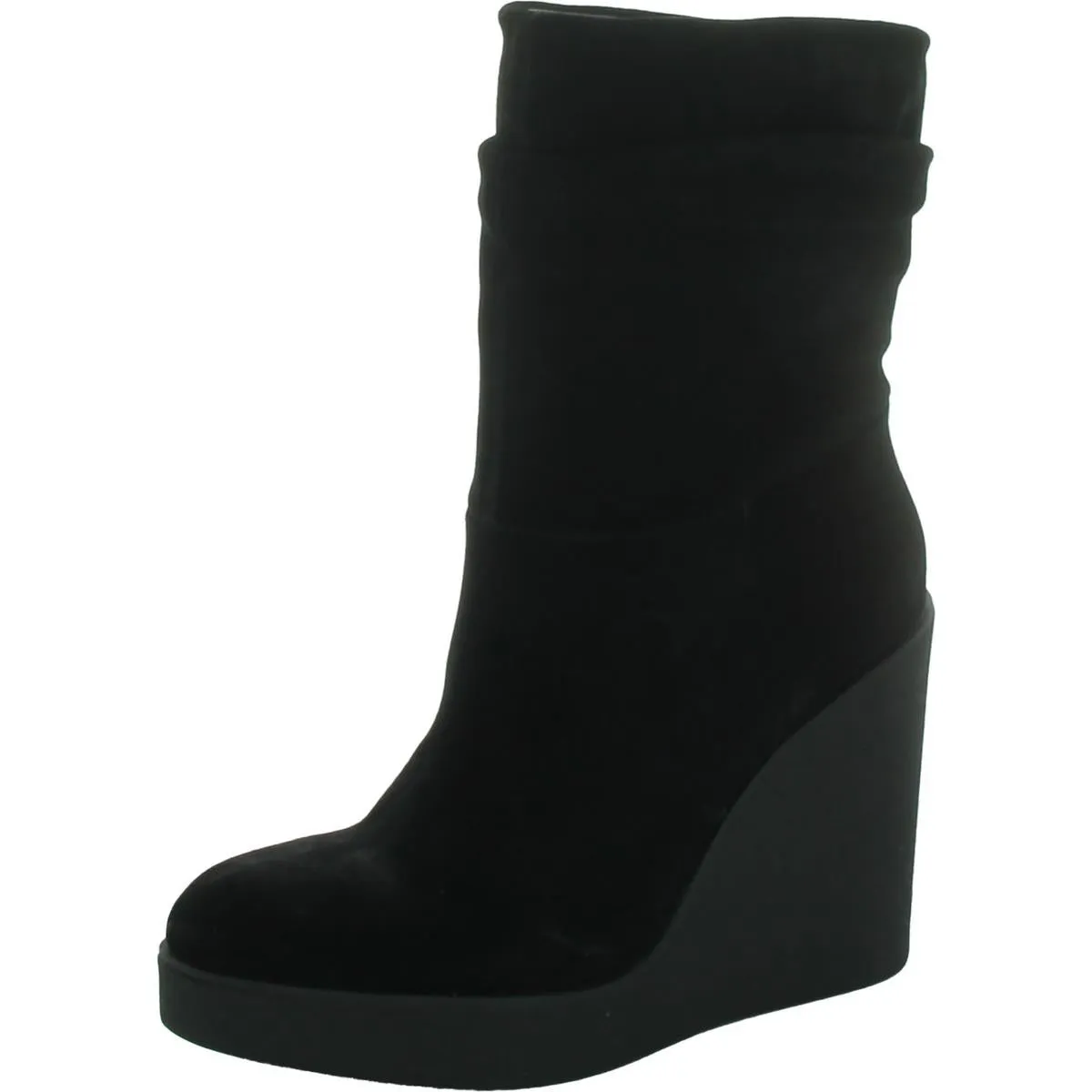 Mynette Womens Suede Pull On Mid-Calf Boots