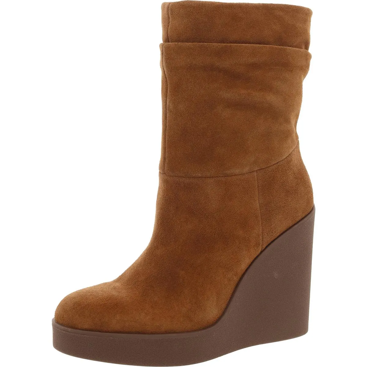Mynette Womens Suede Pull On Mid-Calf Boots