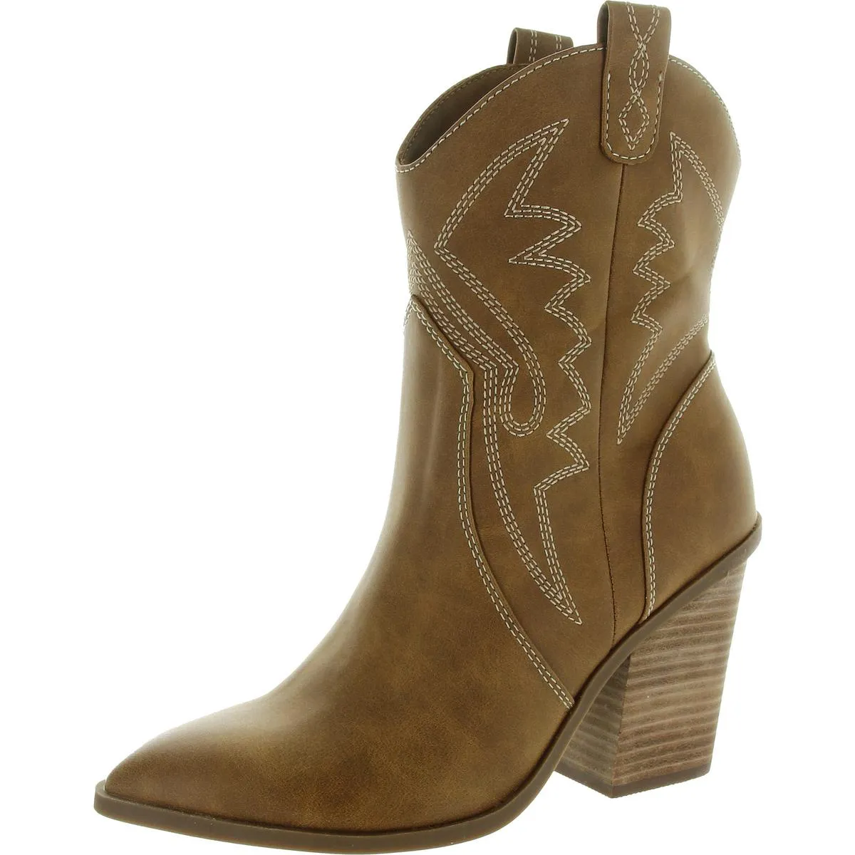 Nakeeta Womens Faux Leather Embroidered Cowboy, Western Boots