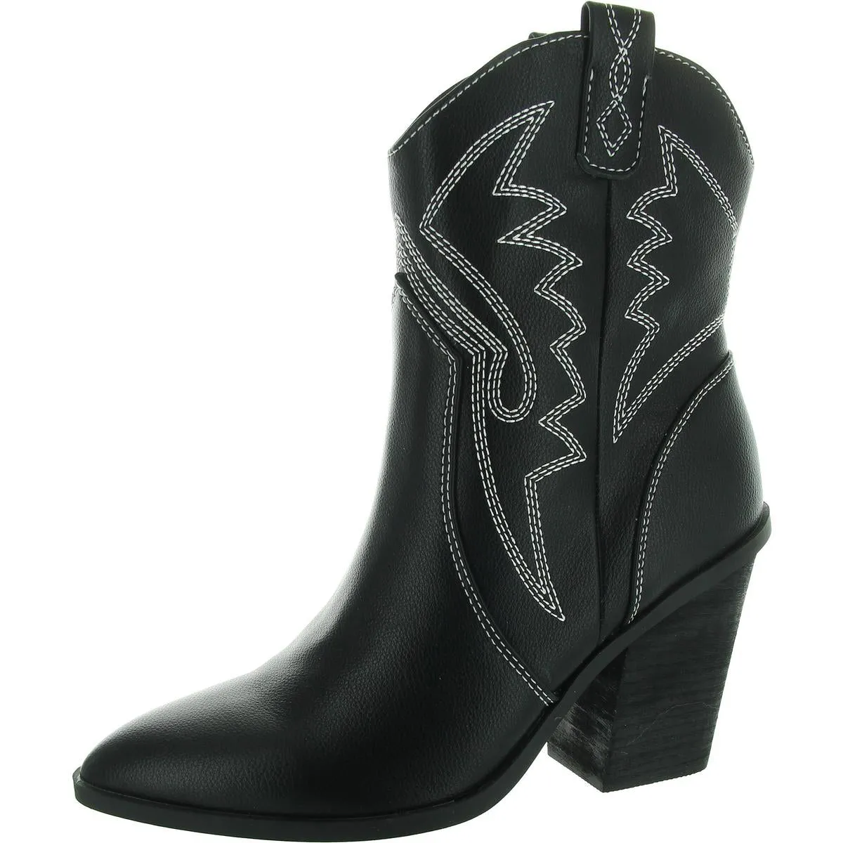 Nakeeta Womens Faux Leather Embroidered Cowboy, Western Boots