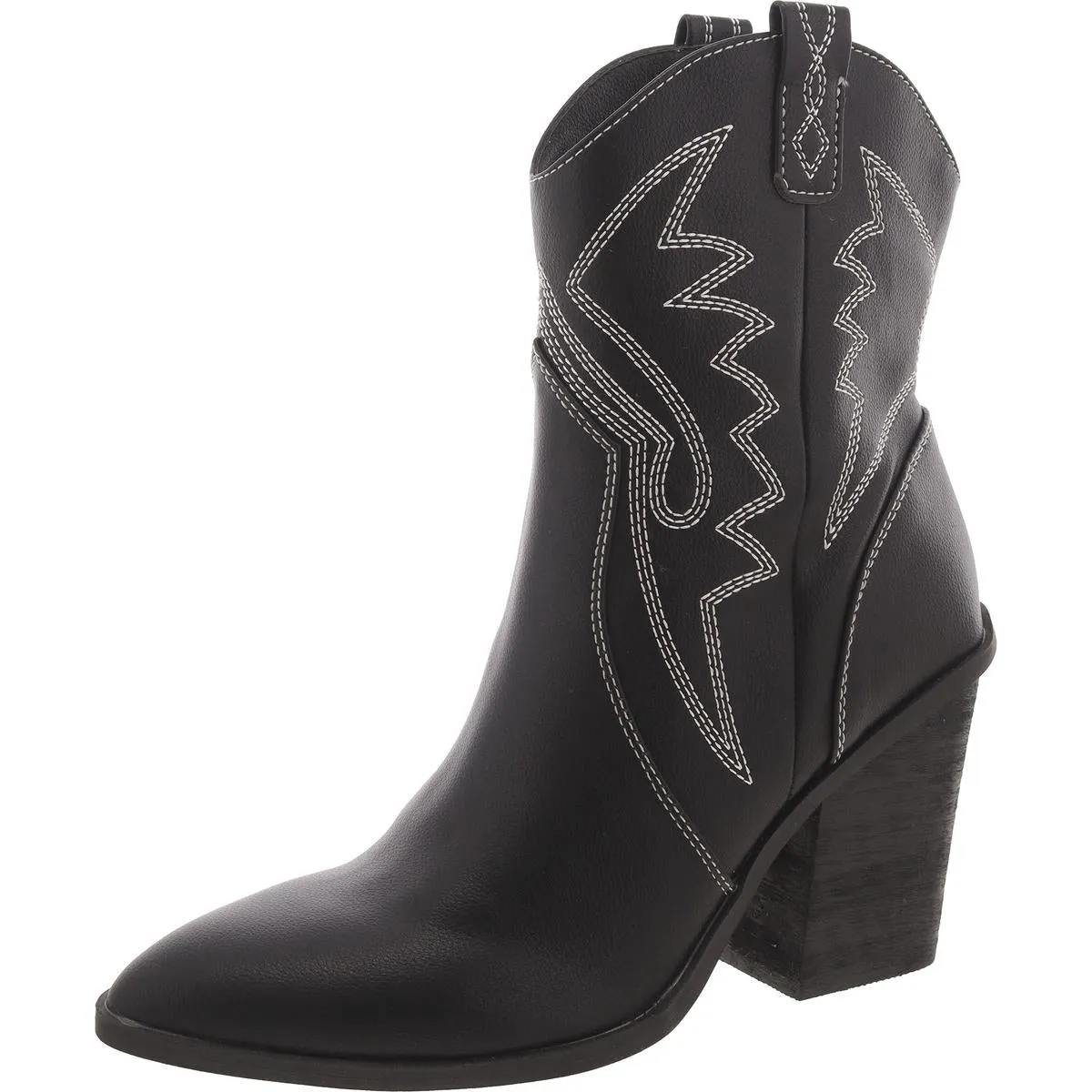Nakeeta Womens Faux Leather Embroidered Cowboy, Western Boots