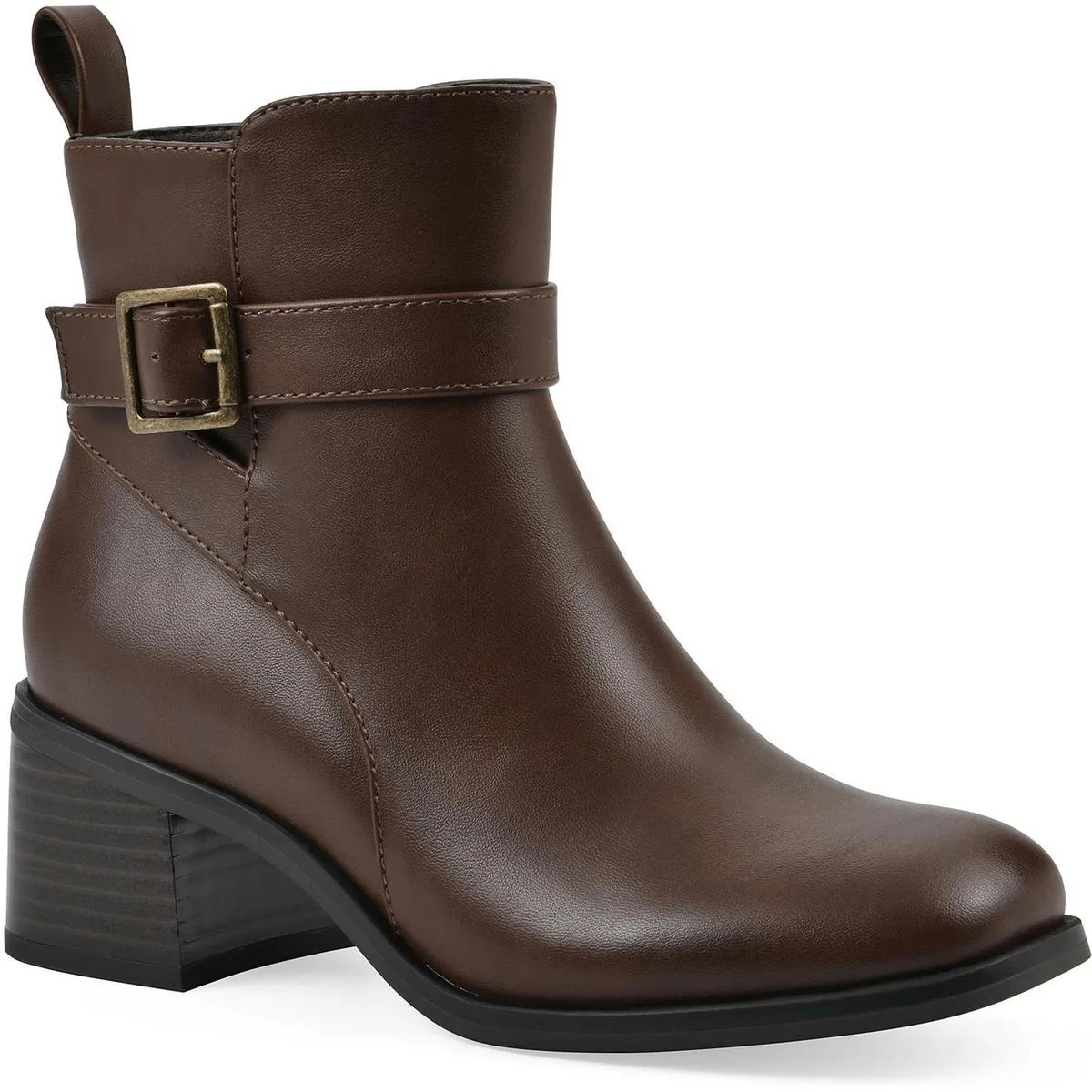 Narrows Womens Buckle Man Made Booties