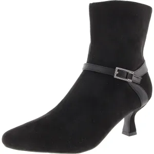 Natalie Womens Zipper Faux Suede Booties