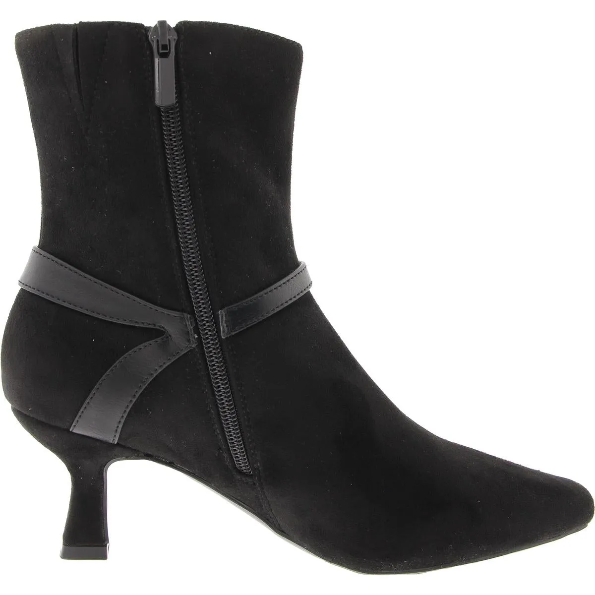 Natalie Womens Zipper Faux Suede Booties