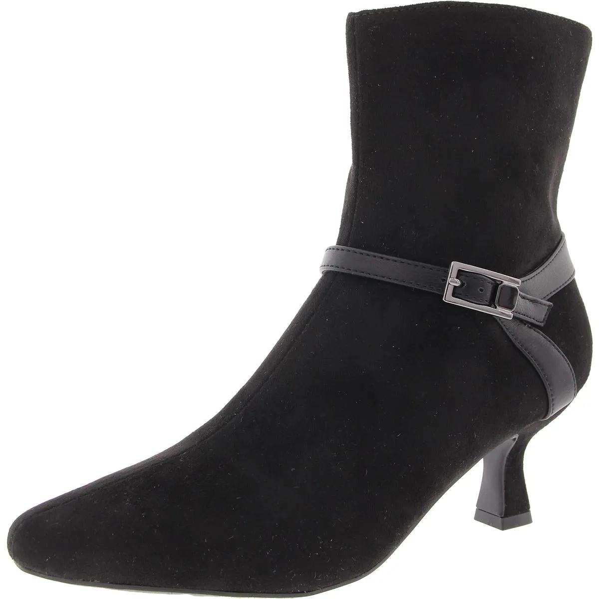 Natalie Womens Zipper Faux Suede Booties