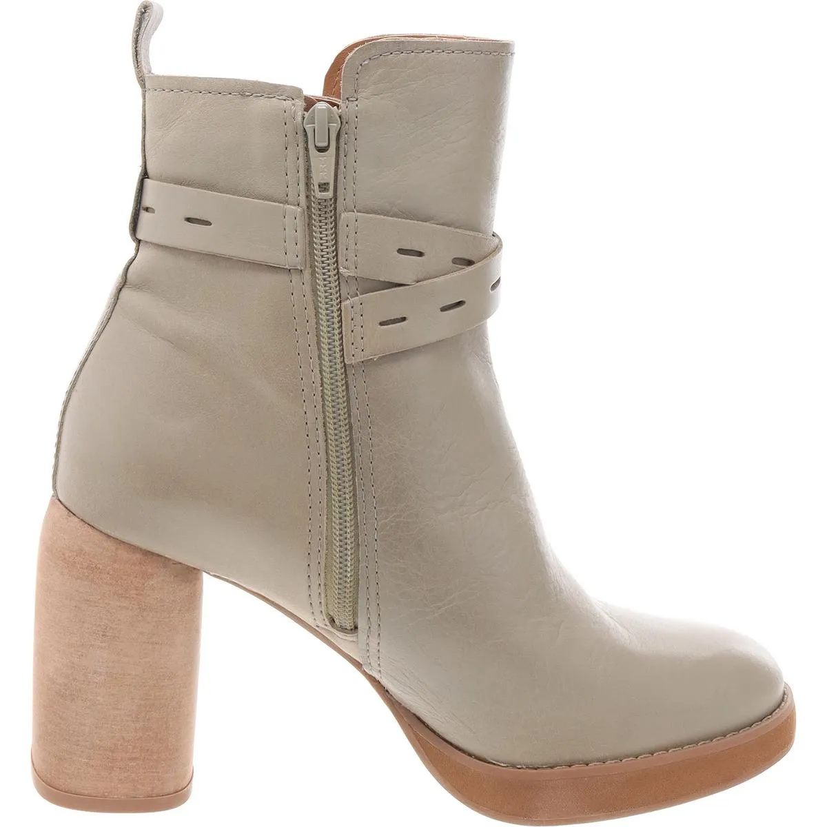 Natesa Womens Zipper Leather Mid-Calf Boots