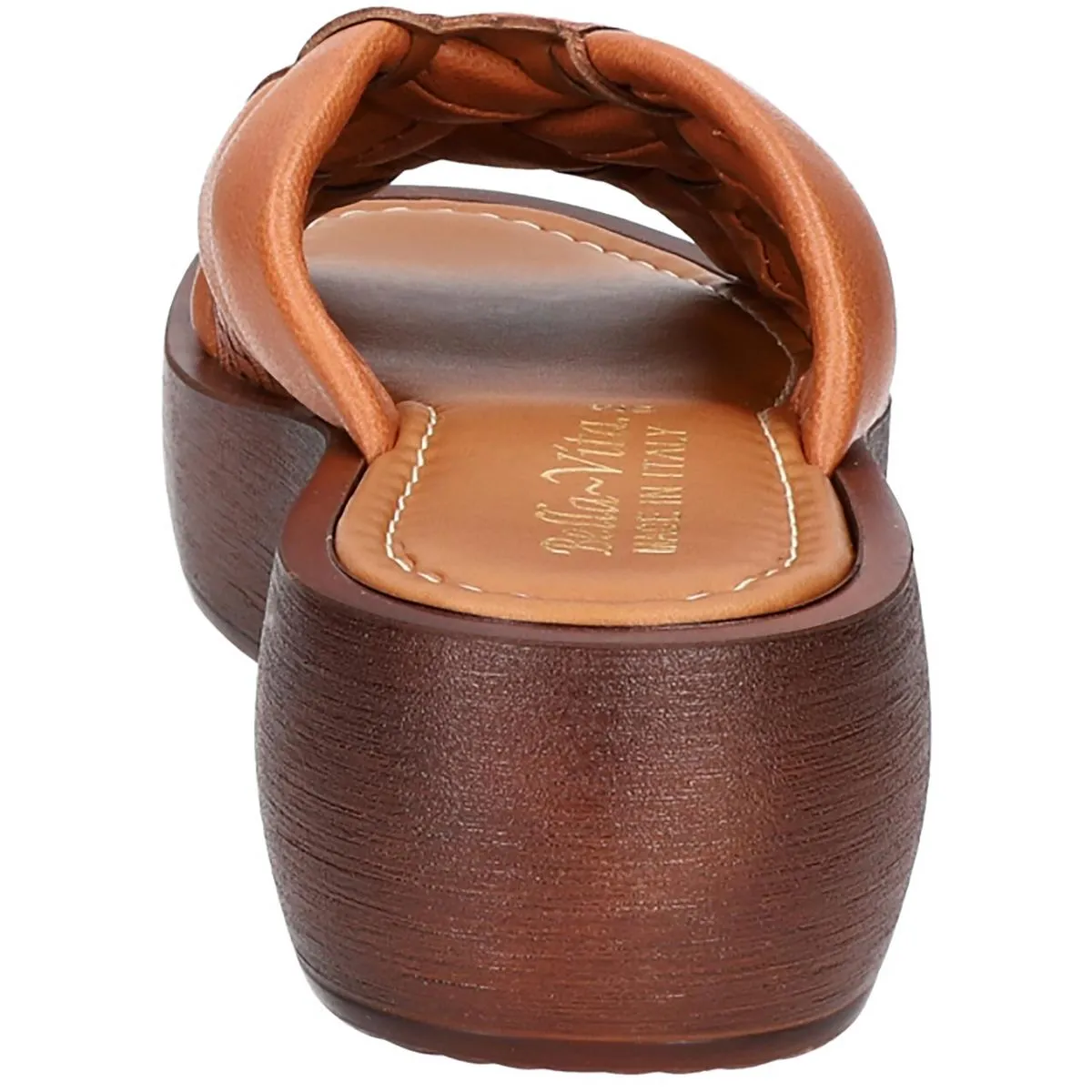 Ned Italy Womens Leather Woven Flatform Sandals