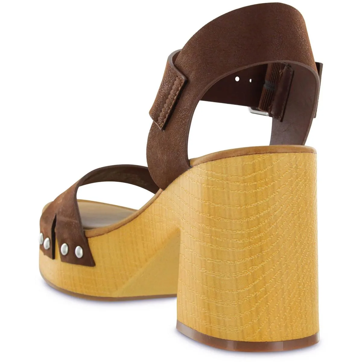 NIRA Womens Faux Leather Ankle strap Block Heel
