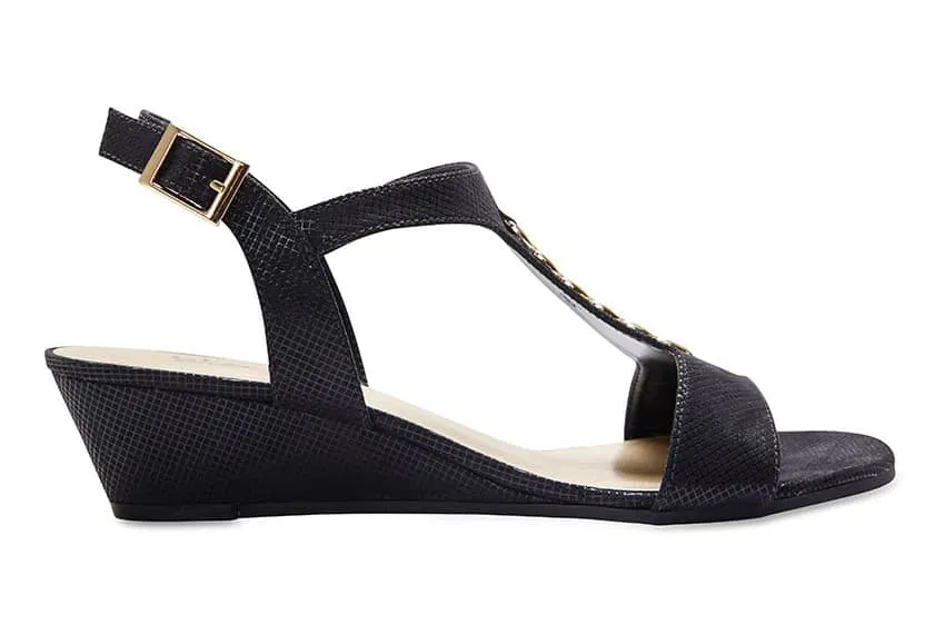 Nolan Heel in Black Fabric
