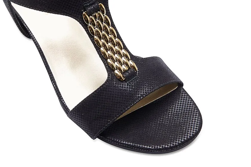 Nolan Heel in Black Fabric