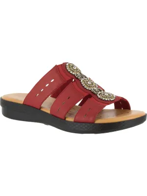 Nori Womens Slip On Flat Slide Sandals