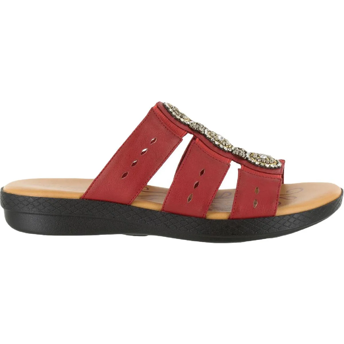 Nori Womens Slip On Flat Slide Sandals
