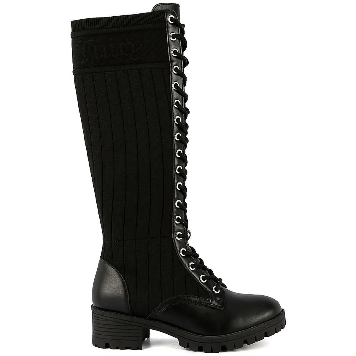 OKtavia Womens Lace-Up Knit Knee-High Boots