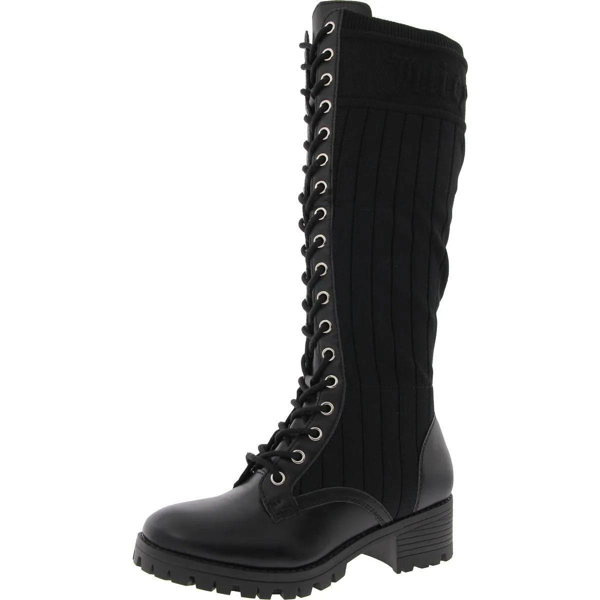 OKtavia Womens Lace-Up Knit Knee-High Boots