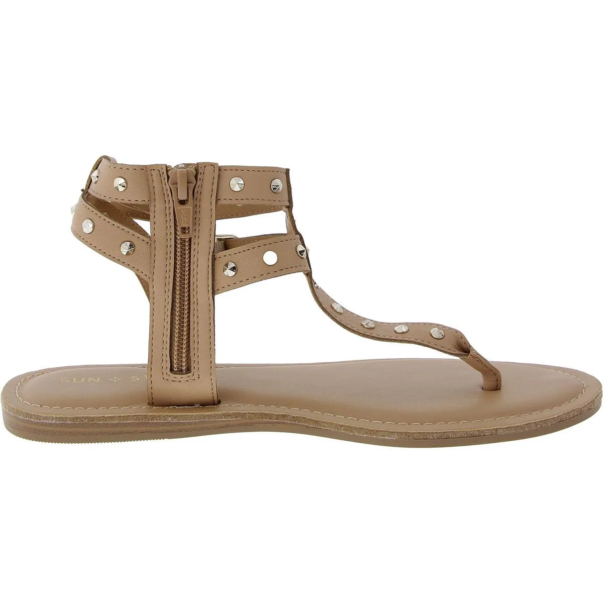 Olindaa Womens Studded Manmade Gladiator Sandals
