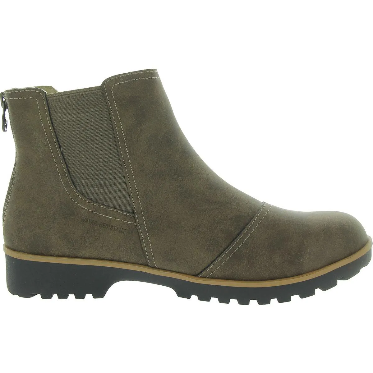 PEACOCK Womens Leather Zipper Ankle Boots