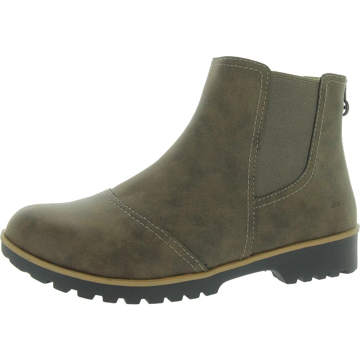 PEACOCK Womens Leather Zipper Ankle Boots