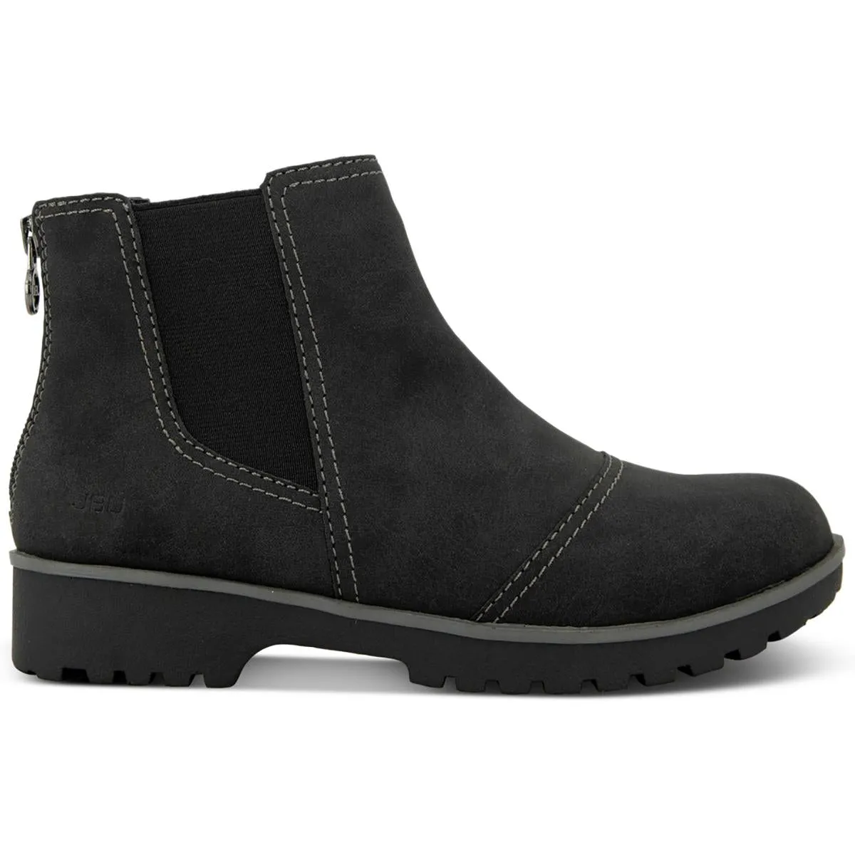 PEACOCK Womens Leather Zipper Ankle Boots