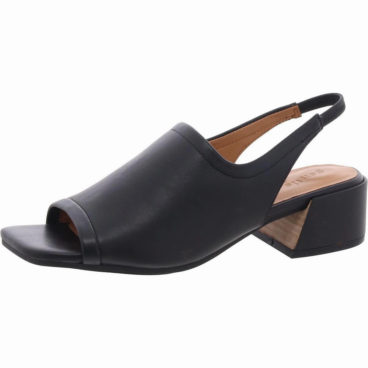 Penny Womens Leather Peep-Toe Slingback Sandals