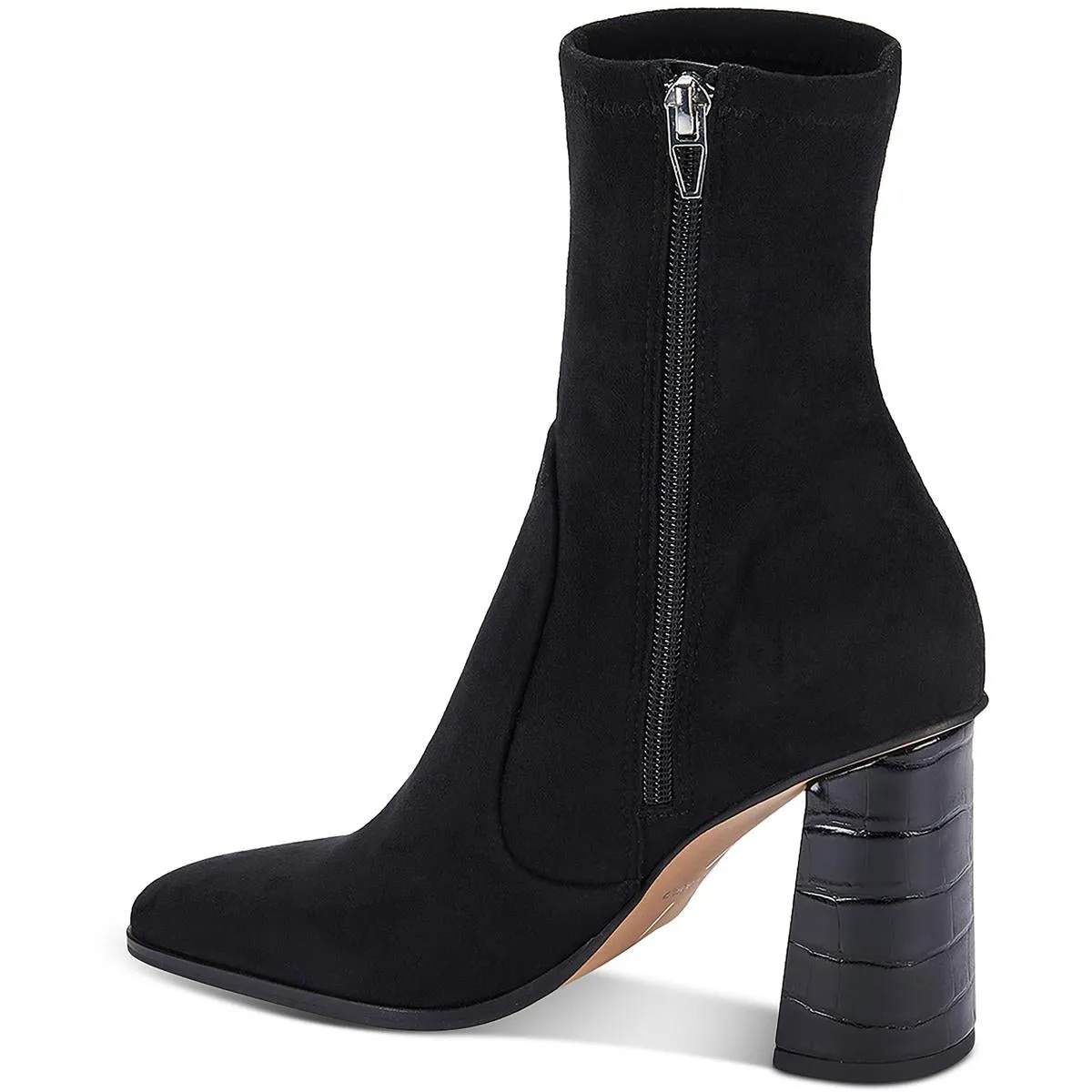 Petya Womens Square Toe Embossed Heel Mid-Calf Boots